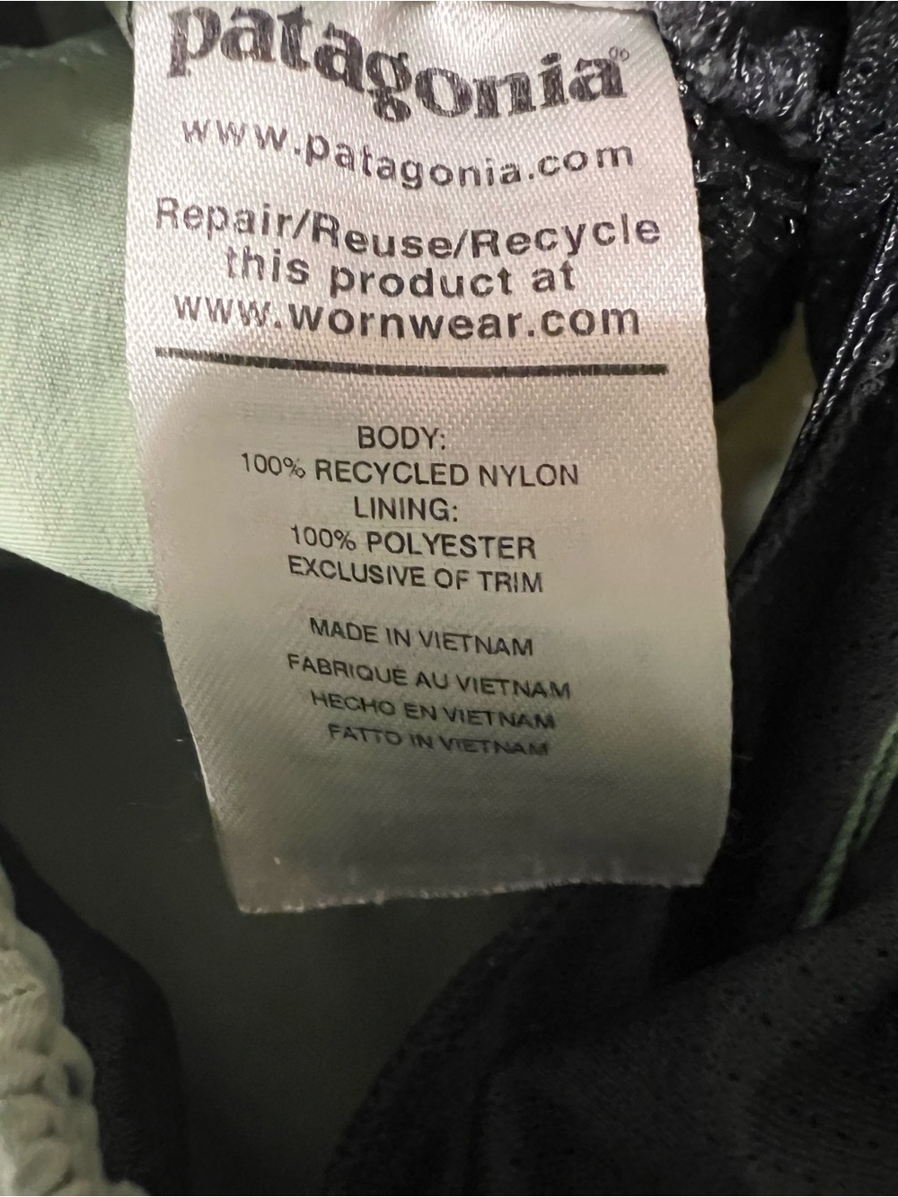 Patagonia Boy’s Light Green Elastic-Waist Swim trunks - Picture 4 of 5